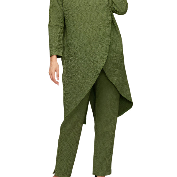 IC Collection Twisted Collar Crossover Top-7133T