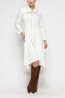 IC Collection Hi-Low Statement Collar Jacket-7142J