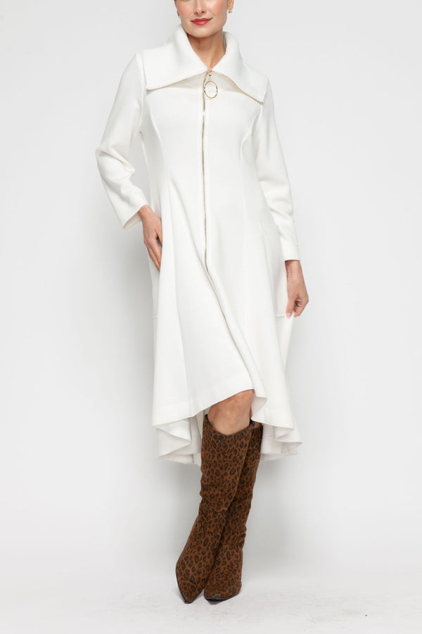 IC Collection Hi-Low Statement Collar Jacket-7142J