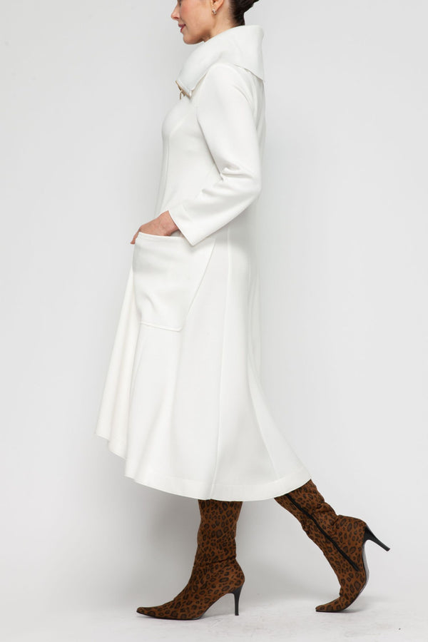 IC Collection Hi-Low Statement Collar Jacket-7142J