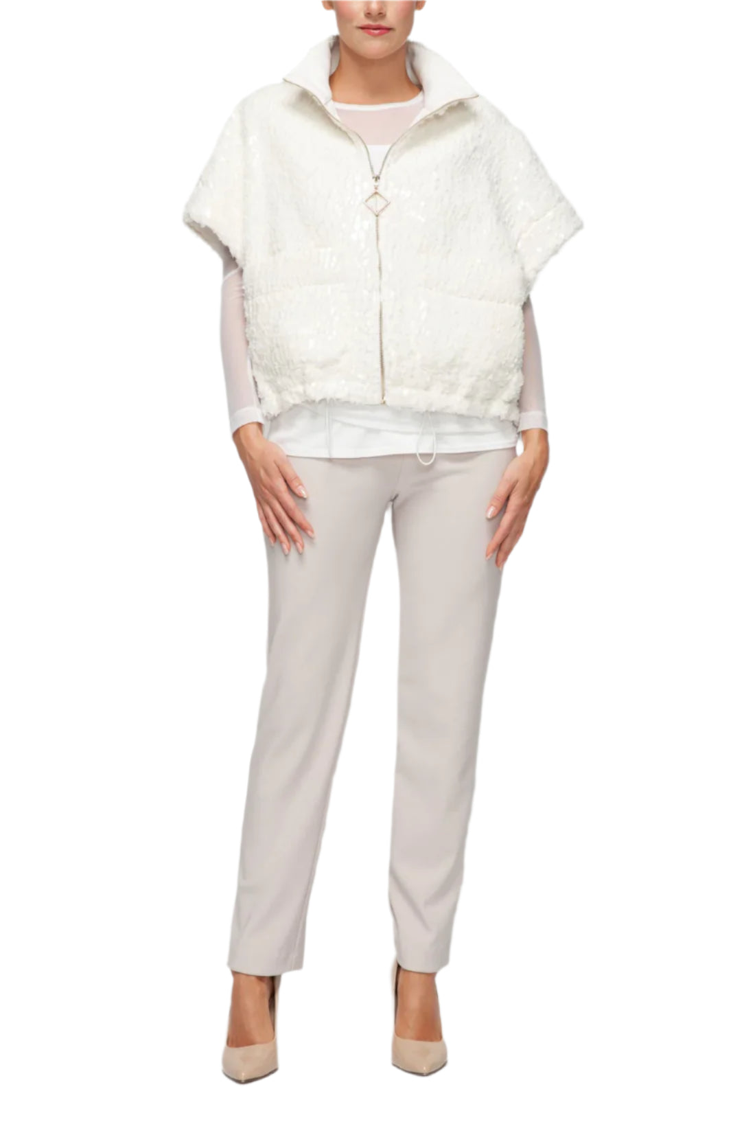 IC Collection Luna Sheen Zip Vest-7144V