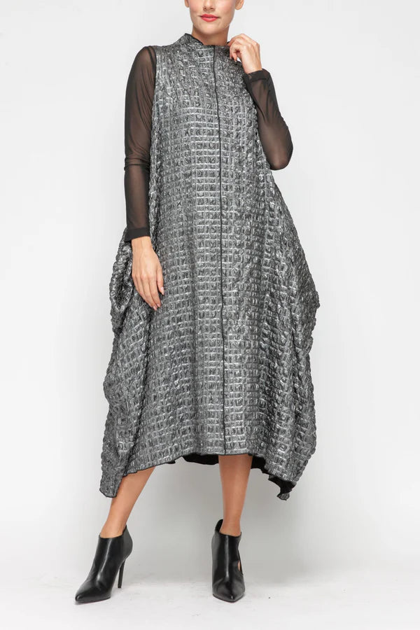 IC Collection Mock Neck Sleeveless Swing Dress-7173D