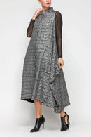 IC Collection Mock Neck Sleeveless Swing Dress-7173D