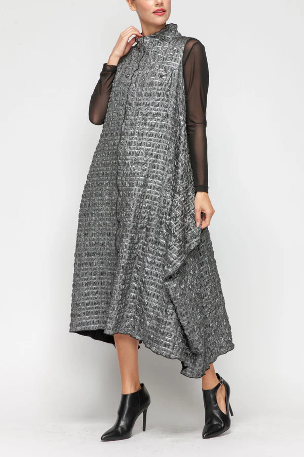 IC Collection Mock Neck Sleeveless Swing Dress-7173D