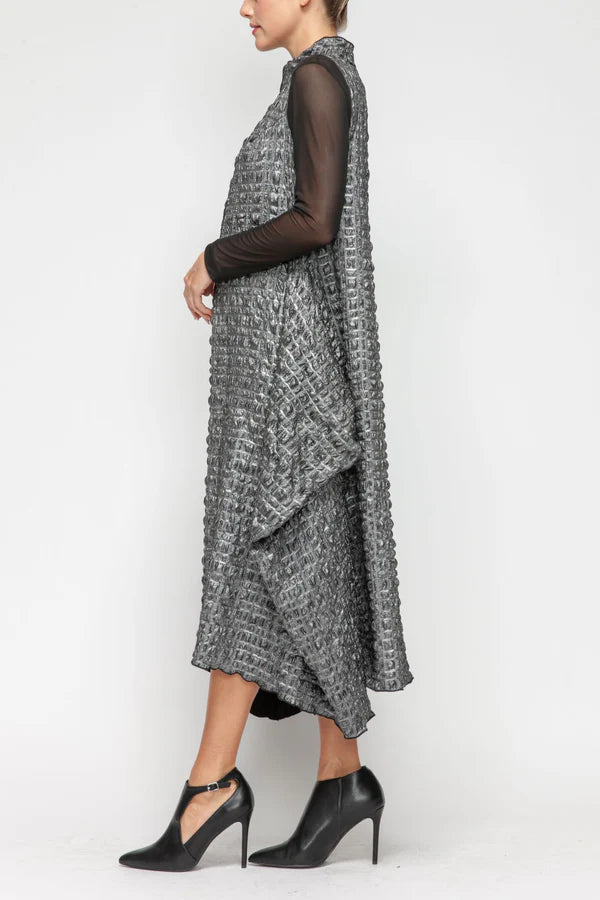 IC Collection Mock Neck Sleeveless Swing Dress-7173D