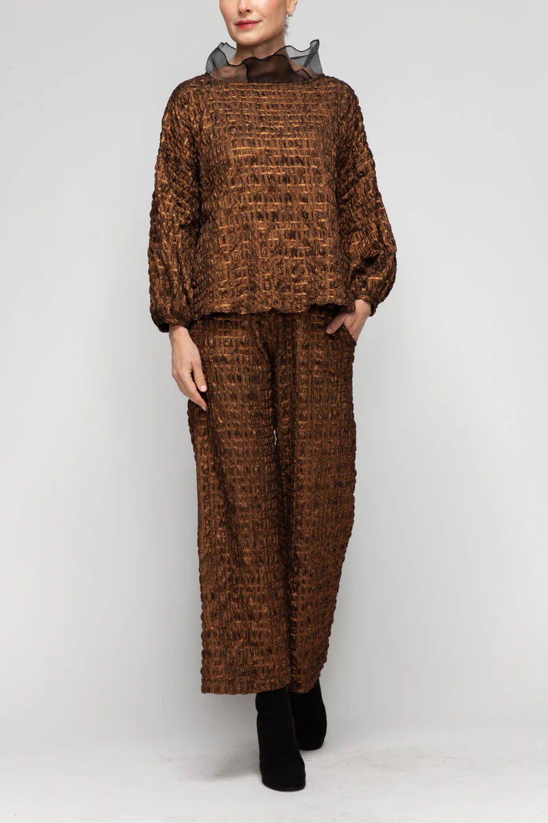 IC Collection Chiffon Asymmetrical Collar Top – 7179T