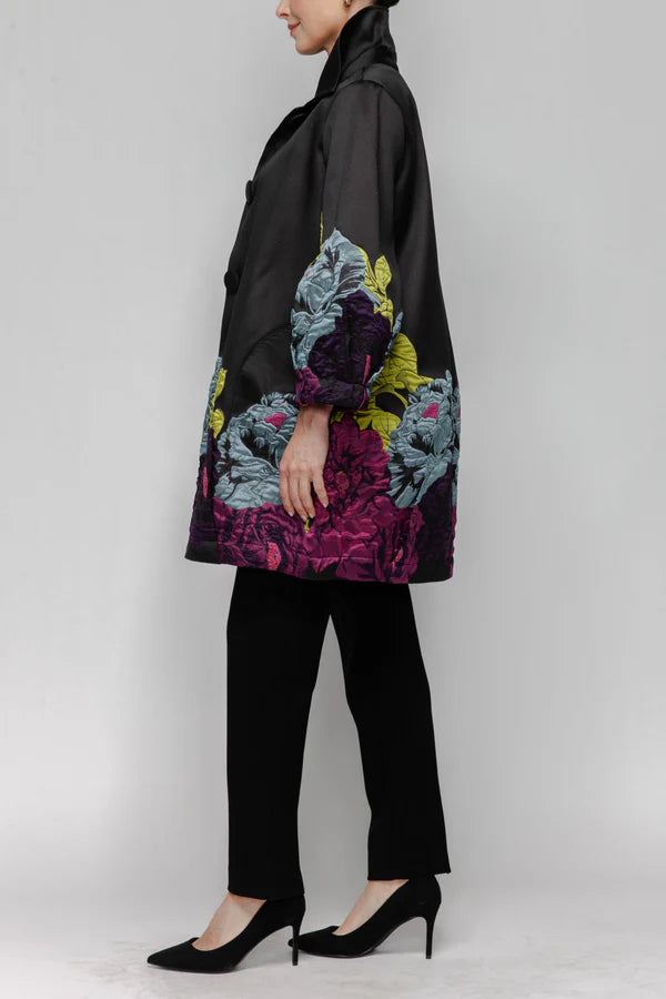 IC Collection Floral Bubble Sleeve Jacket-7212J