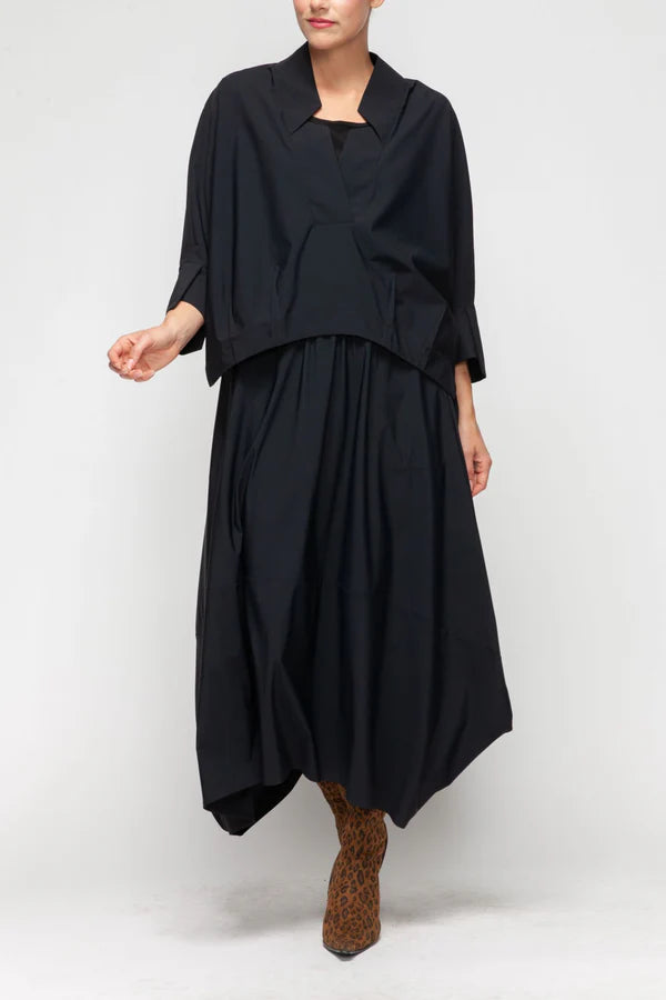 IC Collection Pleated V-Neck Boxy Top-7225V