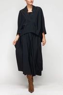 IC Collection Pleated V-Neck Boxy Top-7225V