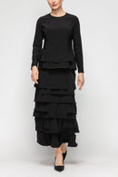 IC Collection "Luna" Layered Asymmetrical Patch Skirt-7234S
