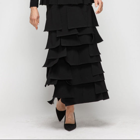 IC Collection "Luna" Layered Asymmetrical Patch Skirt-7234S