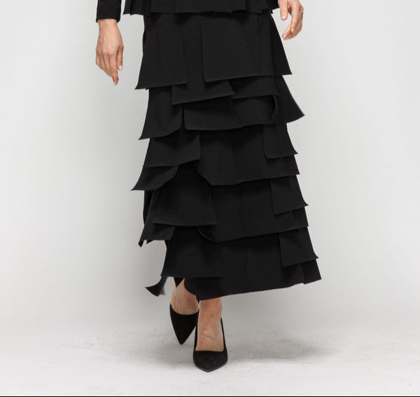 IC Collection "Luna" Layered Asymmetrical Patch Skirt-7234S