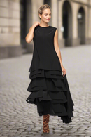 IC Collection "Luna" Ruffle Dress-7236D