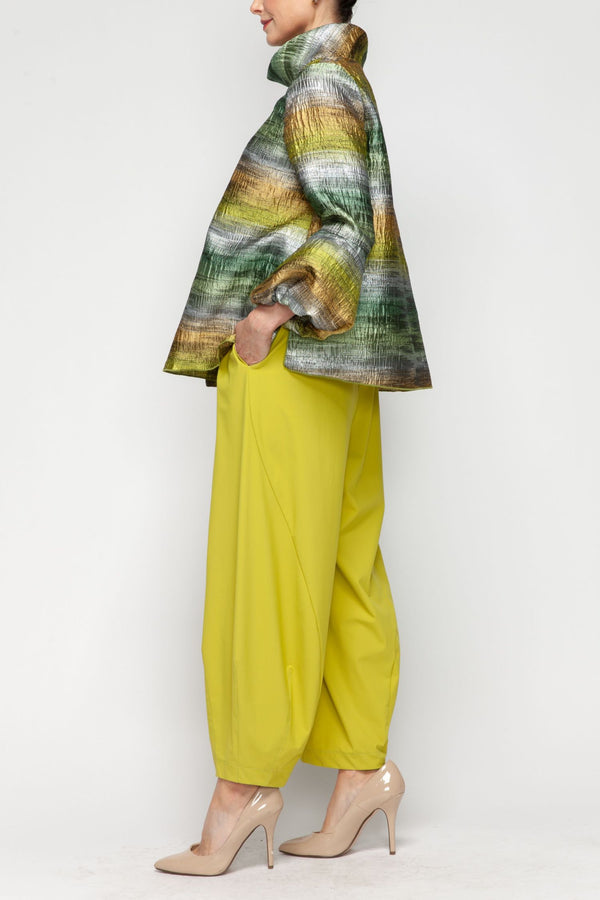 IC Collection Metallic Bubble Sleeve Tops-7245T