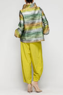 IC Collection Metallic Bubble Sleeve Tops-7245T