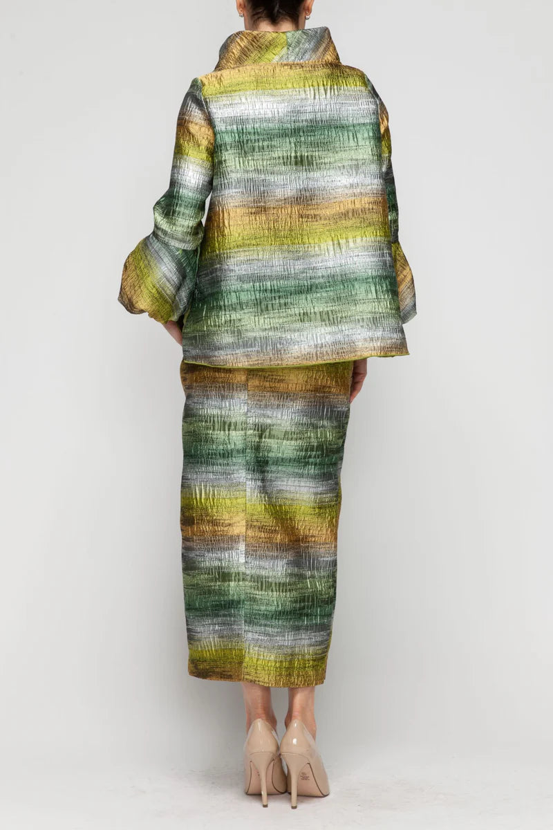 IC Collection Metallic Skirt-7242S-GRN