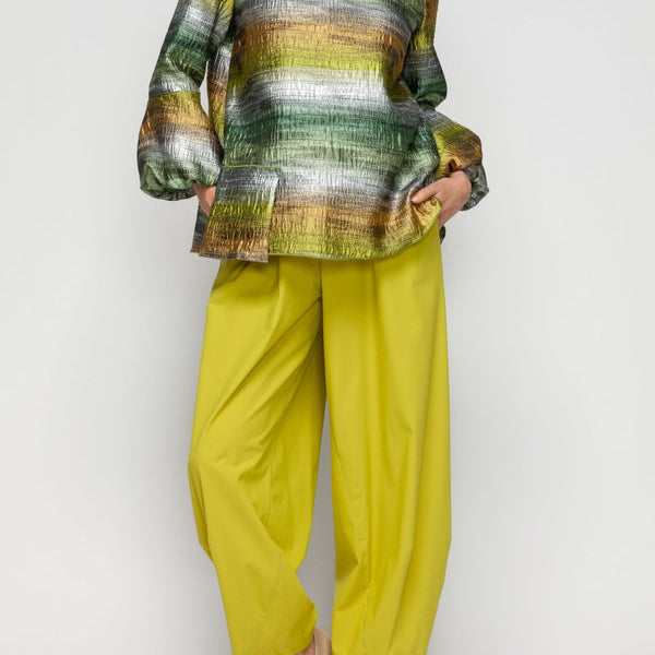 IC Collection Metallic Bubble Sleeve Tops-7245T