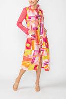 Zip Front Bubble Dress-7254D-PINK