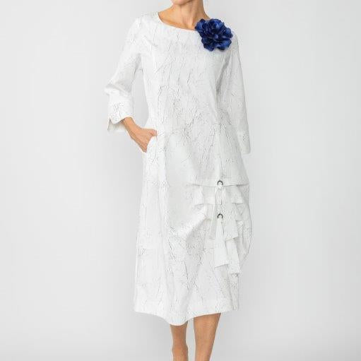 IC Collection Crackle Long Sleeve Dress-7256D