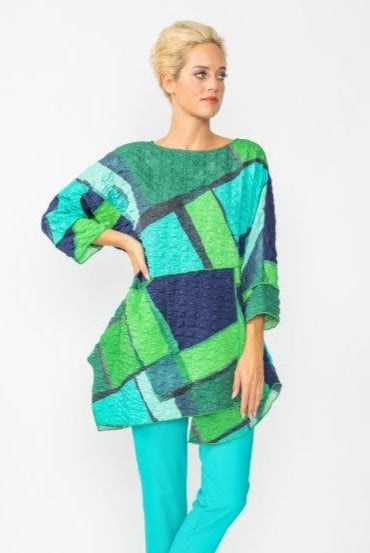 IC Collection Asymmetrical Collage Tunic | Unique Apparel USA