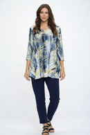 By JJ 3/4 Sleeve V-Neck Blouse- SF-204P-B