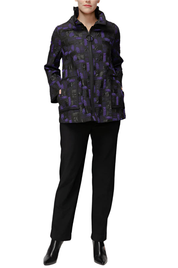 IC Collection Wire Collar Zip-Up Jacket-7353J-DUP