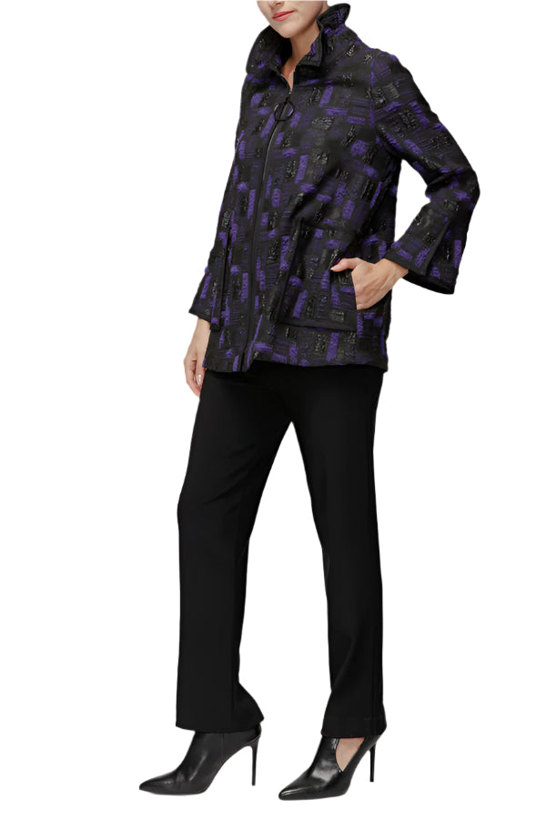 IC Collection Wire Collar Zip-Up Jacket-7353J-DUP