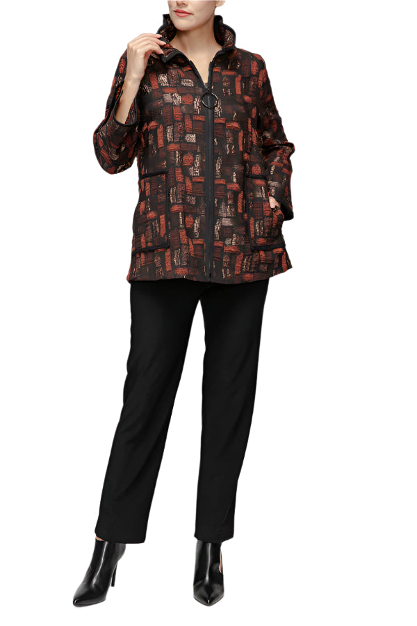 IC Collection Wire Collar Zip-Up Jacket-7353J-DUP