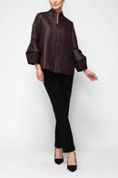 IC Collection Geometric Textured Zip Jacket-7366J