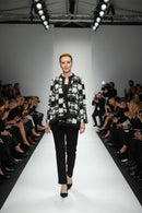 IC Collection Black & White Check Hi-Low Jacket-7369J