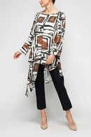 IC Collection Abstract Expressionst High/Low Tunic-7418T