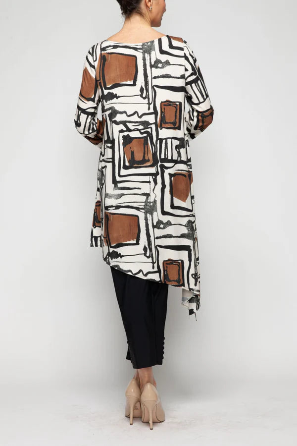 IC Collection Abstract Expressionst High/Low Tunic-7418T