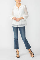 Rib Band Neck Short Jacket 7500J-WHITE