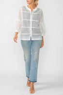 Rib Band Neck Short Jacket 7500J-WHITE