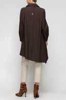 IC Collection Asymmetric Hem Shirt with Classic Collar-7513B