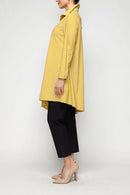IC Collection Asymmetric Hem Shirt with Classic Collar-7513B