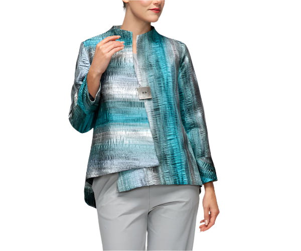 IC Collection Iridescent Asymmetrical Jacket-7518J