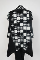 IC Collection Asymmetrical Black & White Check Jacket-7558J