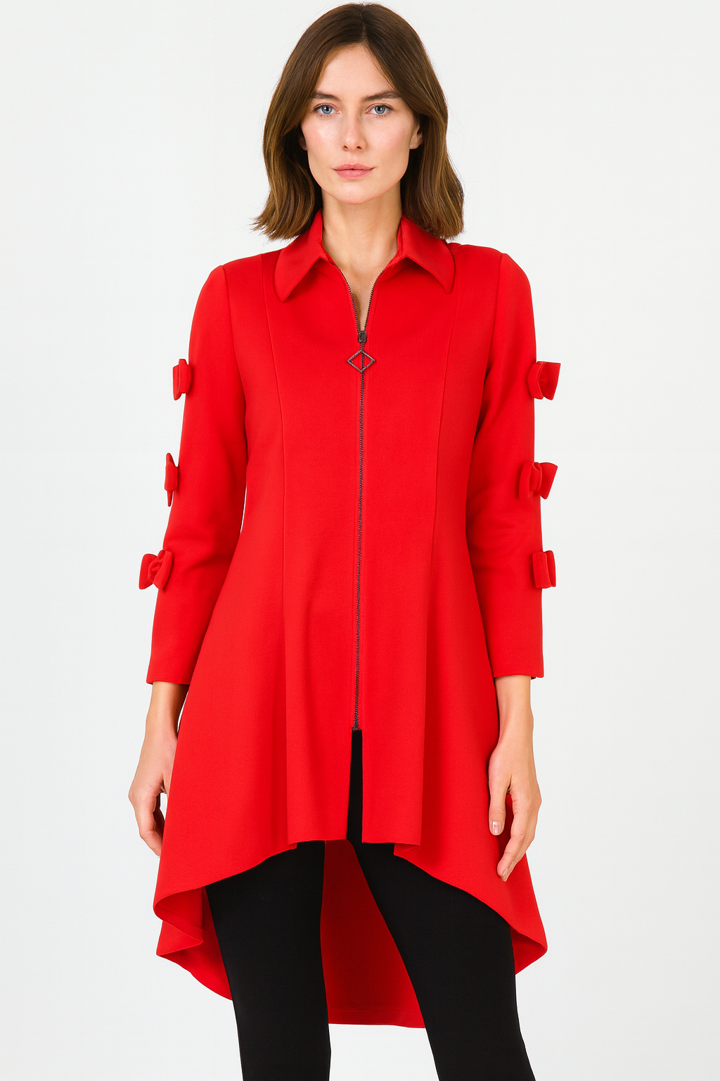 IC Collection Bow Sleeve High Low Jacket-IC-4564J