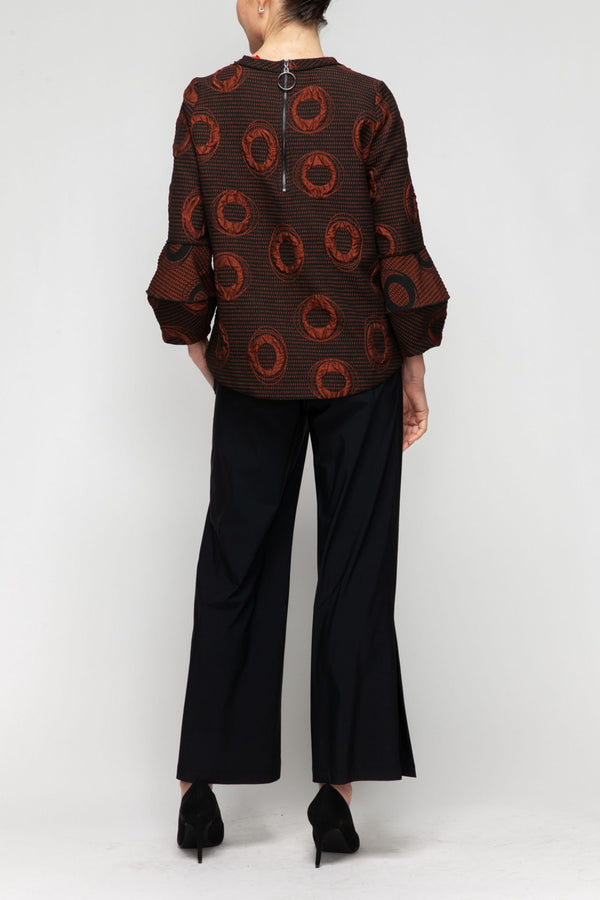 IC Collection Merrow Bubble Sleeve Top-7566T-DUP