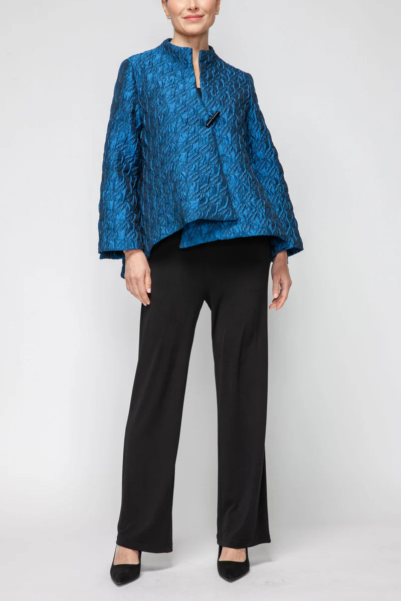 IC Collection Crinkle Texture One Button Jacket-7567J