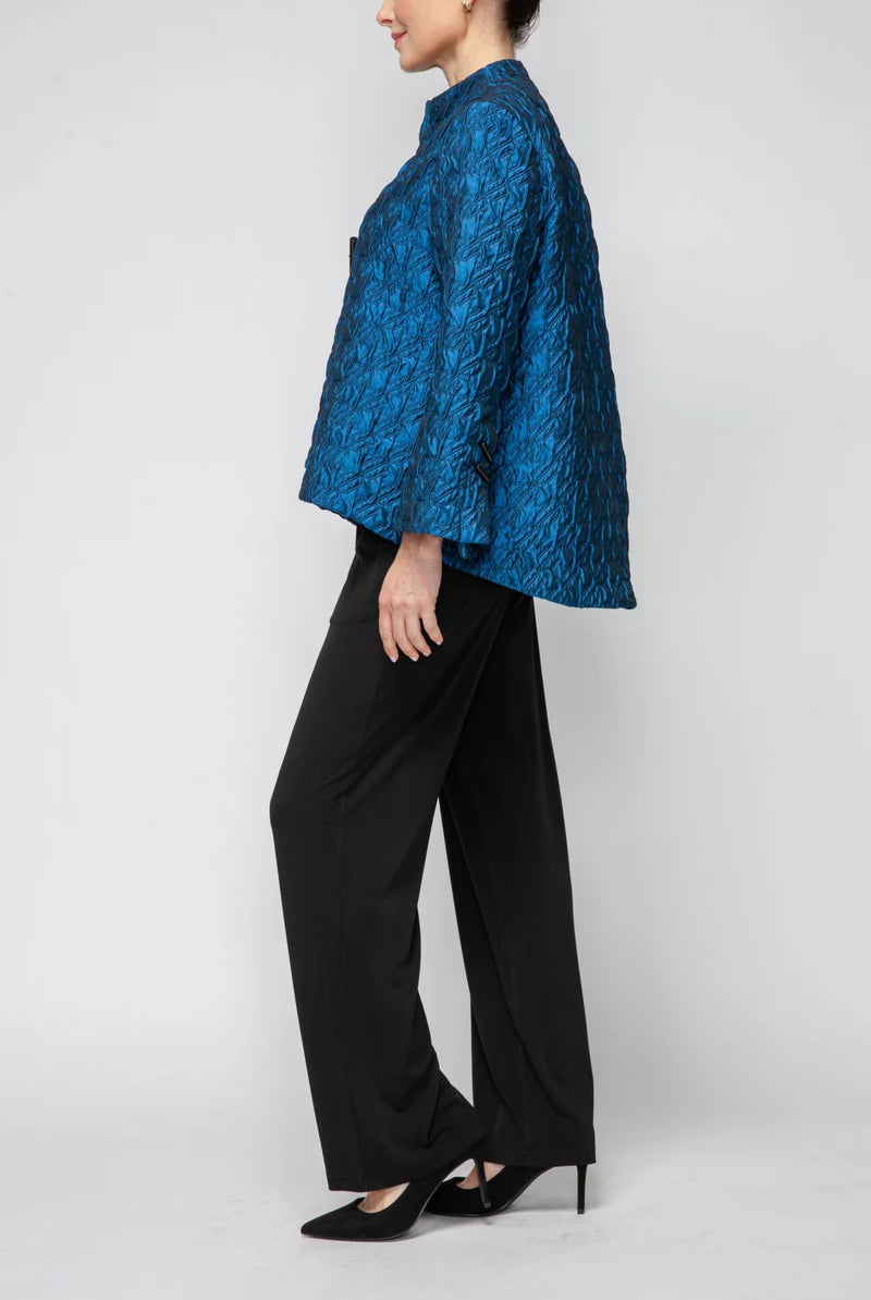 IC Collection Crinkle Texture One Button Jacket-7567J, view 3