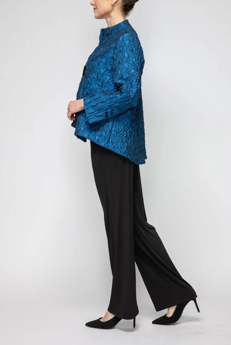 IC Collection Crinkle Texture One Button Jacket-7567J, view 4