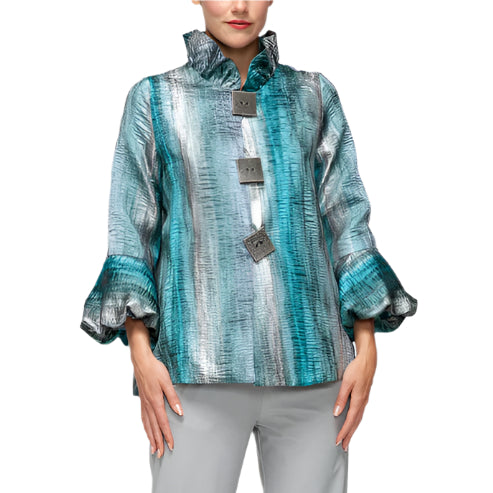 IC Collection Ruffled Sleeve Jacket | Unique Apparel USA