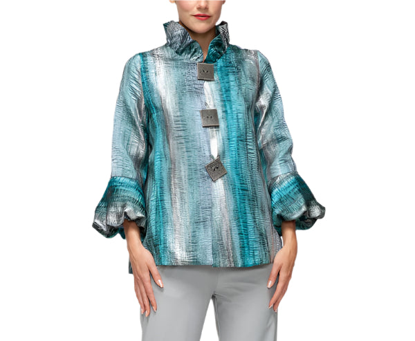 IC Collection Ruffled Sleeve Jacket | Unique Apparel USA