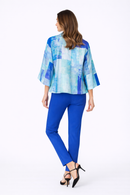 IC Collection Abstract Patchwork Collarless Jacket-C1095J