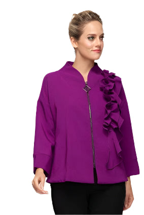 IC Collection Ruffle Trim Jacket | Unique Apparel USA