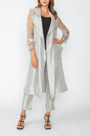 IC Collection Organza Sleeve French Longline Coat-7631J