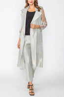 IC Collection Organza Sleeve French Longline Coat-7631J