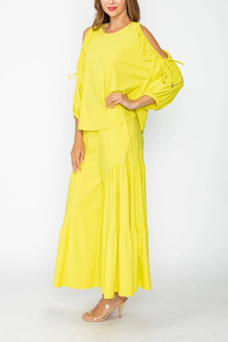 IC Collection Tie-Sleeve Cold Shoulder Dolman Top-7637T